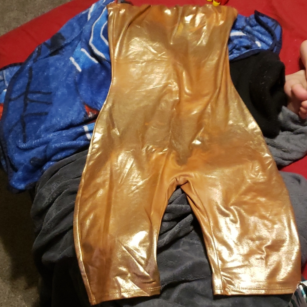 Gold strapless bodysuit